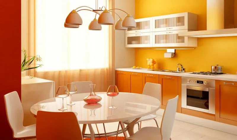 Кухня в оранжевом цвете 1