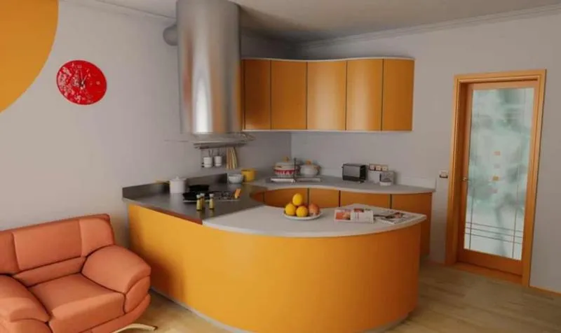 Кухня в оранжевом цвете 3