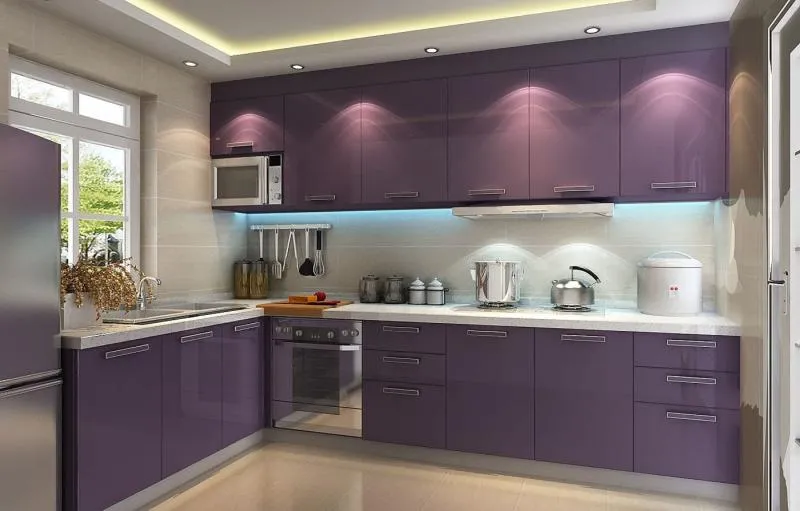 Кухня в фиолетовом цвете 2