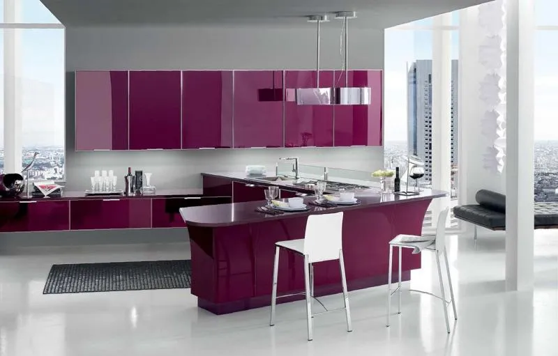 Кухня в фиолетовом цвете 3