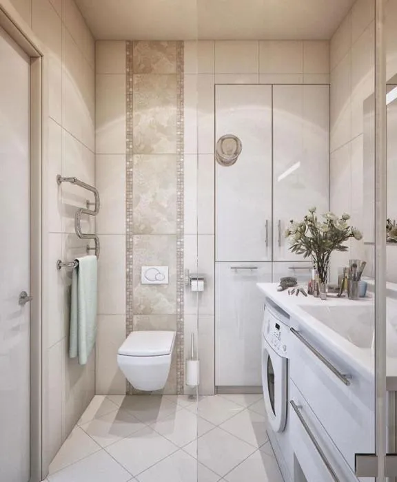 Для визуального увеличения пространства малогабаритной ванной комнаты можно использовать классические светлые оттенки.