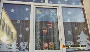 Новогодняя сказка на окне - украшаем окна