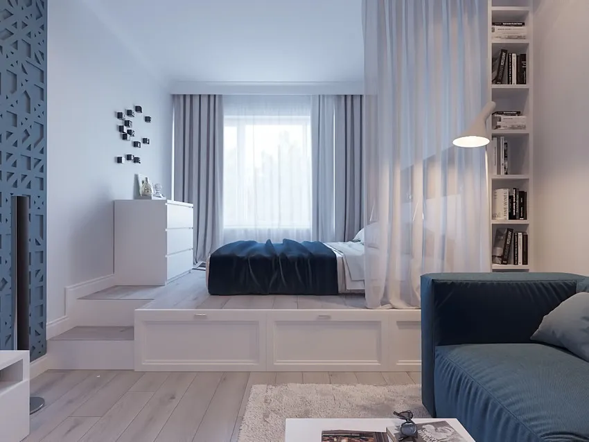 Дизайн спальни-гостиной [90+ фото] — правила и идеи зонирования