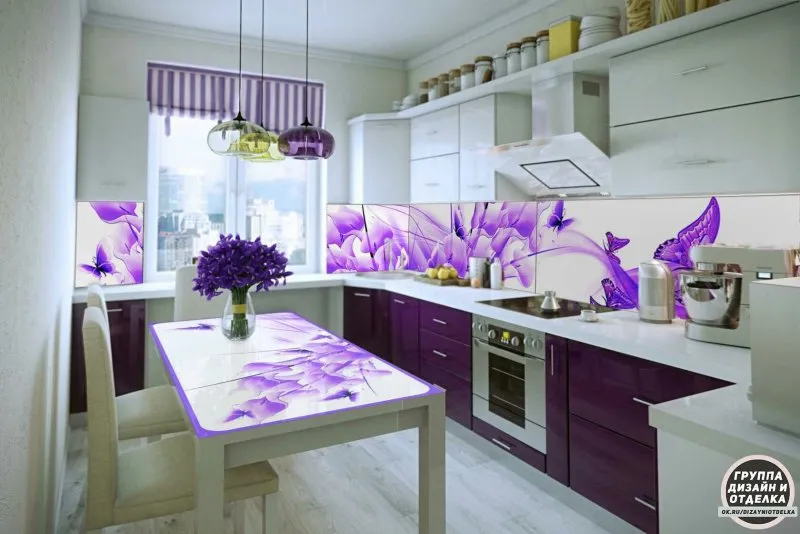 Кухня в лавандовом цвете