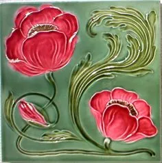 Art Nouveau tile, Jugendstil Fliese Vitromosaico Ideas, Vintage Design