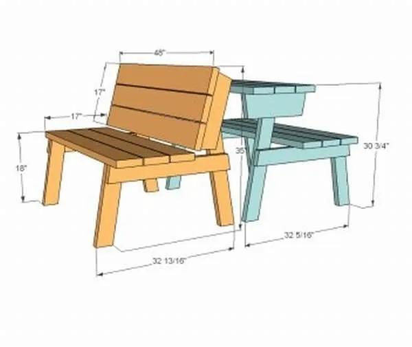 стол из двух скамеек