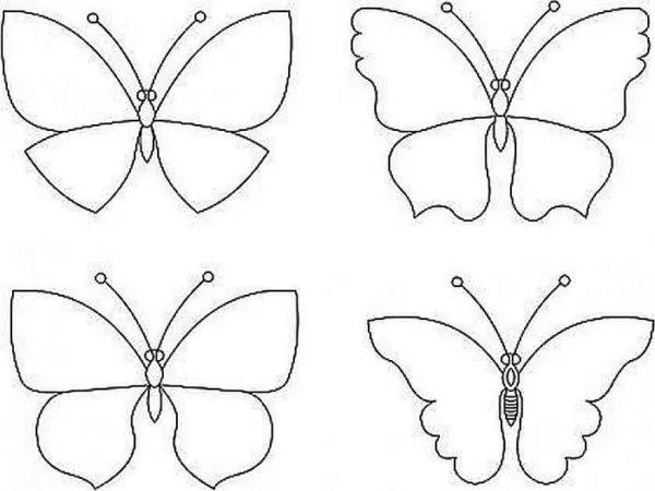 Трафареты бабочек для декора