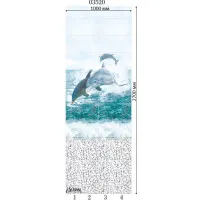 Стеновая панель ПВХ Panda 03520 Море Дельфины 2700х250х8 мм комплект 4 шт для коридора