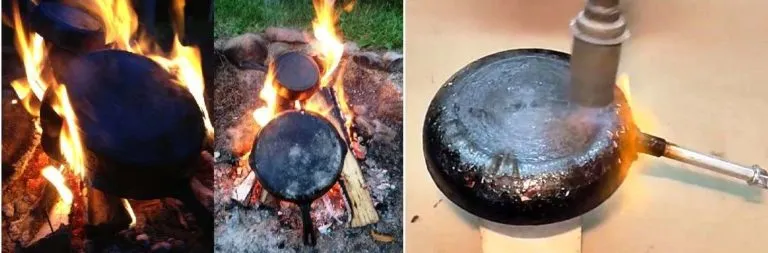 Обжигаем нагар с чугунной сковороды