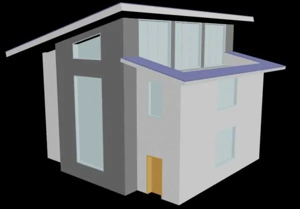 Идея дома под односкатной крышей