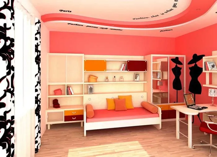 идея оригинального стиля спальни для девочки