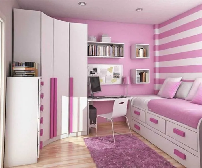 идея красивого стиля спальни для девочки