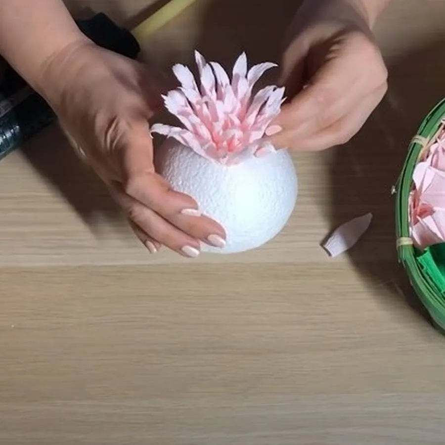 пенопласт для основы большого цветка из бумаги