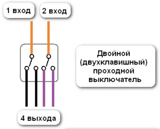 Подключение проходного выключателя