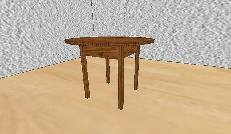 3-D визуализация круглого стола из дерева