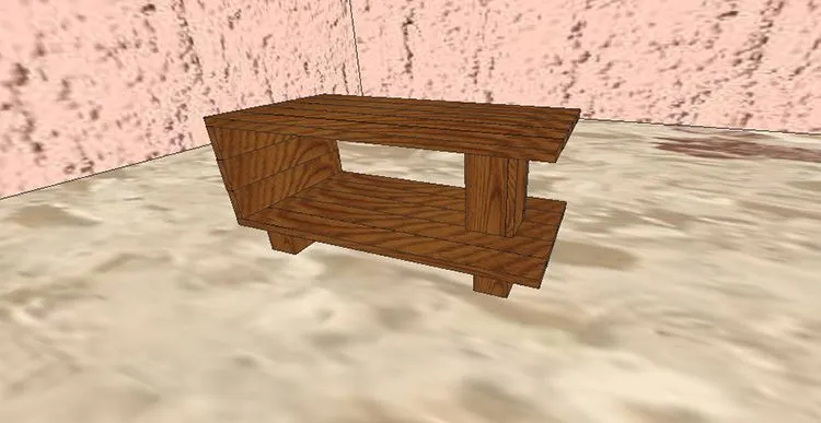 3-D визуализация того же стола, выполненная в программе PRO100