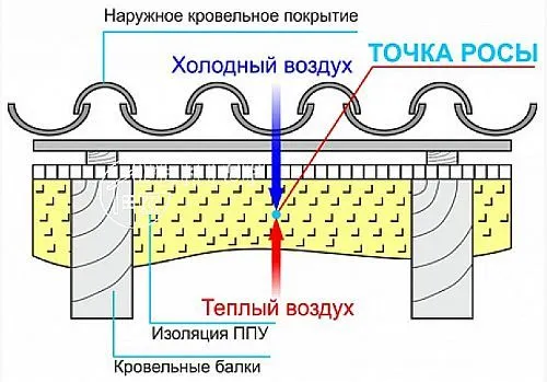 точка росы под кровлей