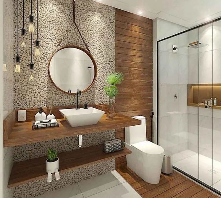 Интерьер ванной комнаты в эко-стиле