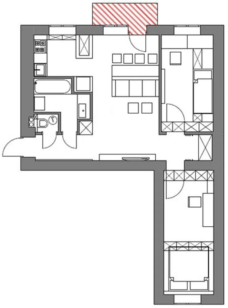 Перепланировка трехкомнатной хрущевки 56 м.кв