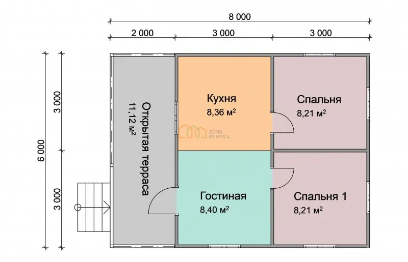 Каркасный дом 8х9 планировка