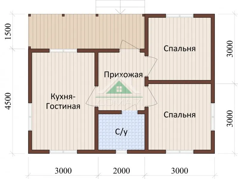 Планировка 9х5 одноэтажный