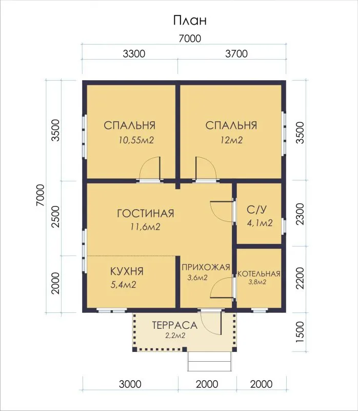 Дом 7х5 одноэтажный планировка