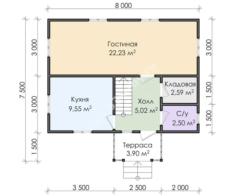 Планировка дома 7 на 7 одноэтажный