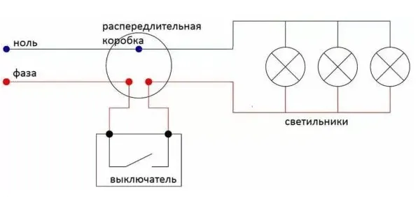 Обычно схеме подключения светодиодных светильников выглядит так