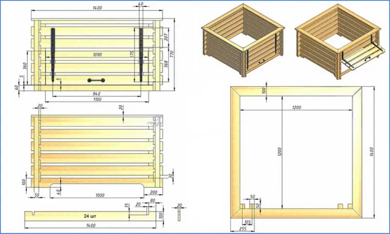 ящик для компоста своими руками чертеж