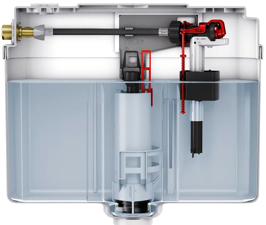 Вода может поступать в бачок через клапан, который находиться в днище или стенке 