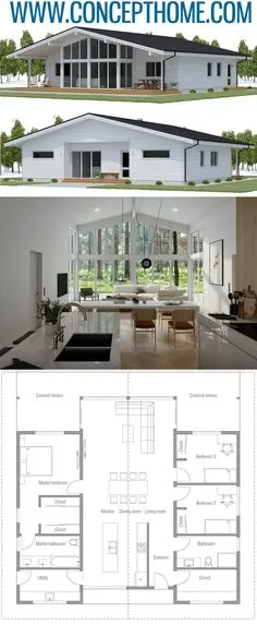 Planta de Casa, Planos de Casa, Arquitetura #plantadecasa #casa #arquitetura #planosdecasa Ranch House Plans, Home Modern