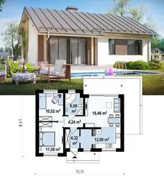 Modern Style House Plans, Modern House Plans, Small House Plans, Facade House, House Exterior, Facade Design