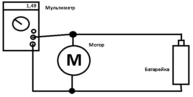 Схема присоединения батарейки