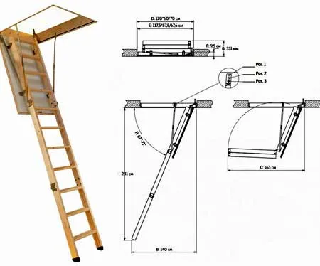 Люк лестница на чердак размеры