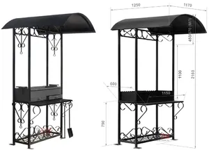 мангал с крышей для дачи своими руками чертежи и размеры