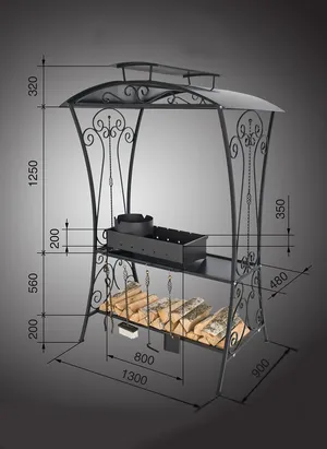 мангал с крышей для дачи своими руками чертежи и размеры