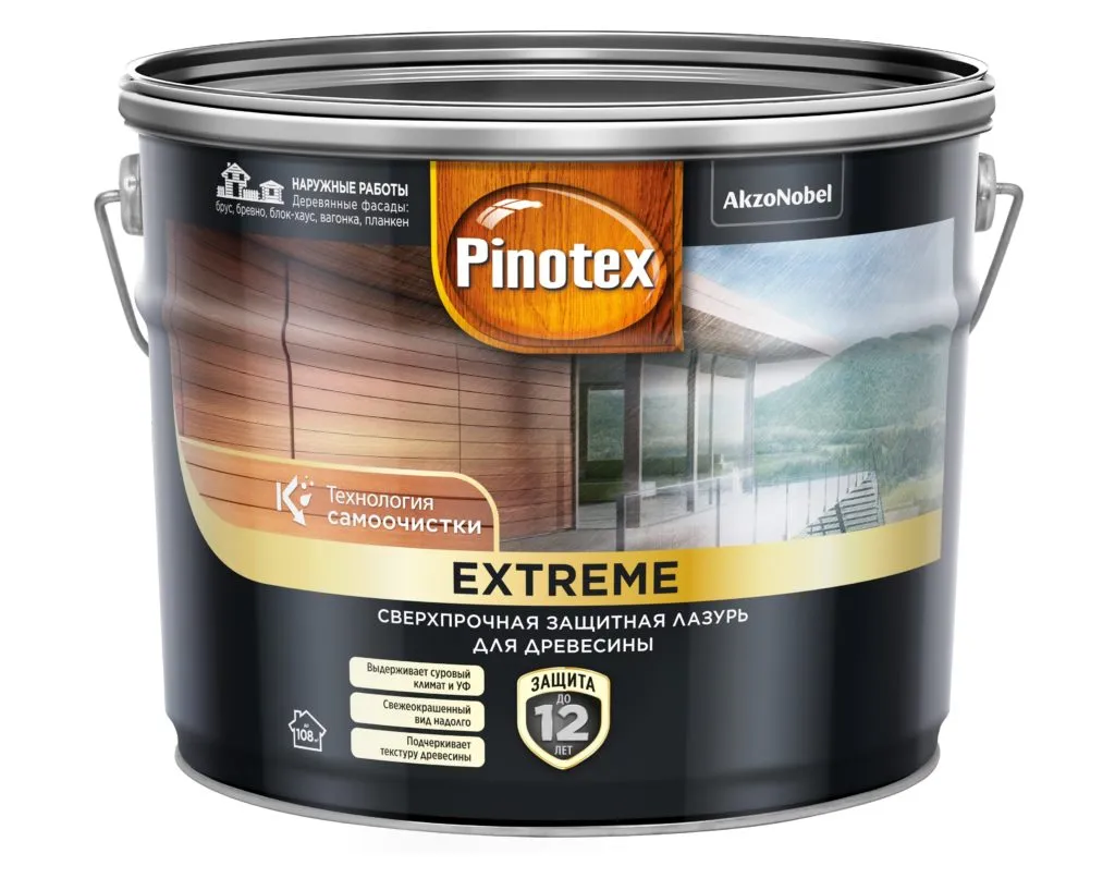 Pinotex Ext, полуматовый, полупрозрачный, 9 л