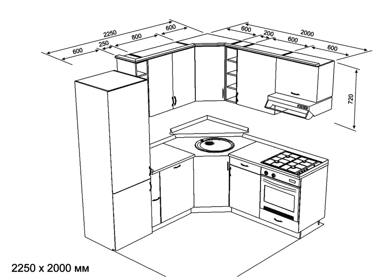 Дизайн угловой кухни
