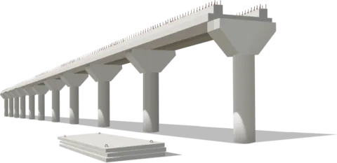 Эскиз моста из ЖБИ. Вес бетона В25 равен 2502 кг