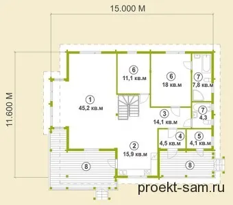 планировка двухэтажного дома с мансардой более 150 кв м
