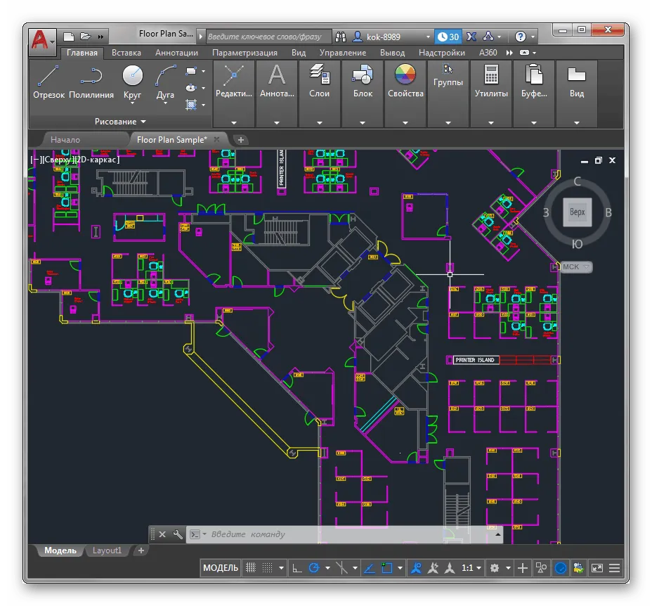 Работа в программе AutoCAD