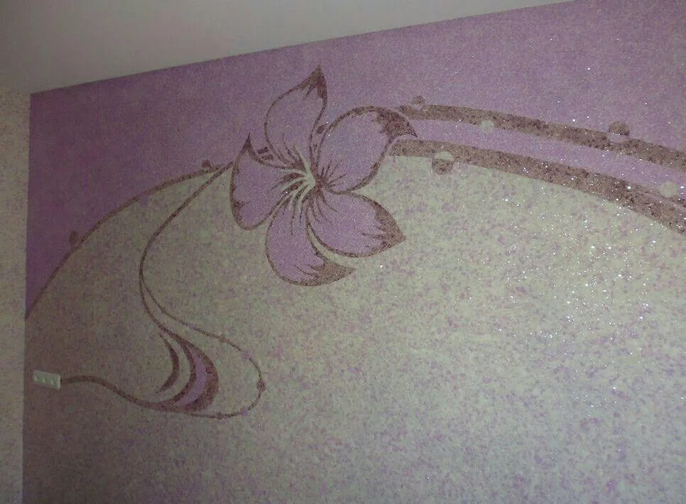 Рисунки жидкими обоями фиолетовыми